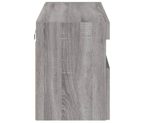 Tv Skapītis Ar Led Lampiņām, Pelēka Ozola Krāsa, 80X30X40 Cm Vidaxl