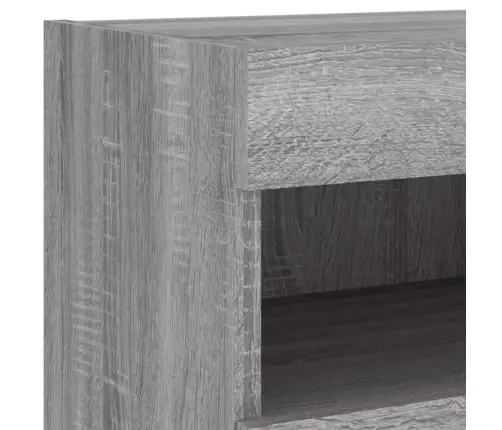 Tv Plaukti Ar Led Lampiņām, 2 Gab., 80X30X40 Cm, Pelēka Ozola Vidaxl