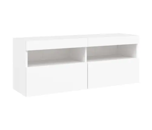 Tv Galdiņš Ar Led Lampiņām, Balti, 100X30X40 Cm Vidaxl