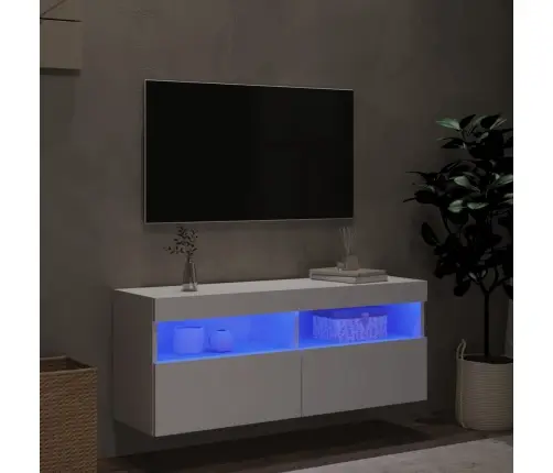 Tv Galdiņš Ar Led Lampiņām, Balti, 100X30X40 Cm Vidaxl