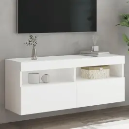Tv Galdiņš Ar Led Lampiņām, Balti, 100X30X40 Cm Vidaxl