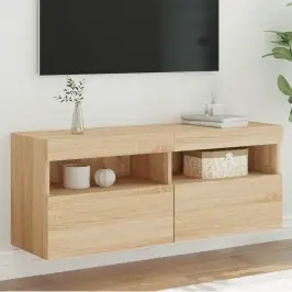 Tv Plaukti Ar Led Lampiņām, 100X30X40 Cm, Koka Krāsā Vidaxl
