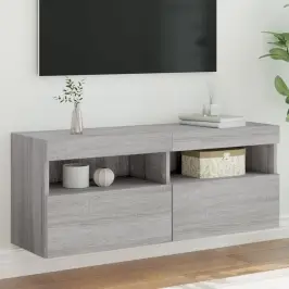 Tv Skapītis Ar Led Lampiņām, Pelēka Ozola Krāsa, 100X30X40 Cm Vidaxl