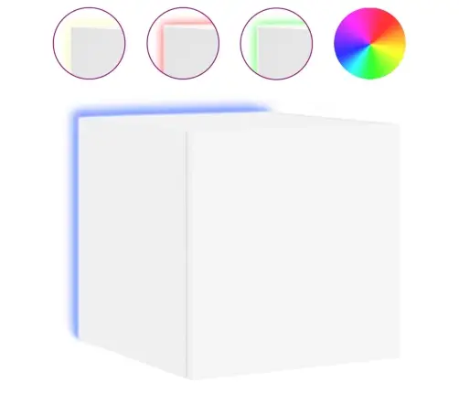 Tv Galdiņš Ar Led Lampiņām, Balti, 30,5X35X30 Cm Vidaxl