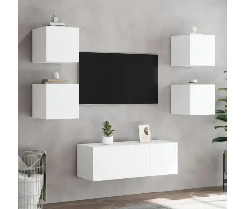 Tv Galdiņš Ar Led Lampiņām, Balti, 30,5X35X30 Cm Vidaxl
