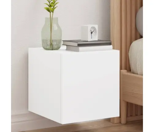 Tv Galdiņš Ar Led Lampiņām, Balti, 30,5X35X30 Cm Vidaxl