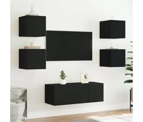 Teleri Seinakapid Led-Tuledega 2 Tk, Must, 30,5 X 35 X 30 Cm Teleri Seinakapid Led-Tuledega 2 Tk, Must, 30,5 X 35 X 30 Cm