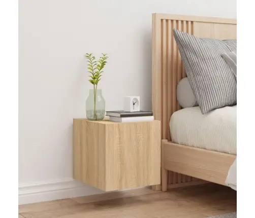 Tv Plaukti Ar Led Lampiņām, 30,5X35X30 Cm, Koka Krāsā Vidaxl