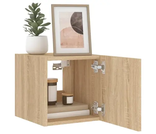 Tv Plaukti Ar Led Lampiņām, 30,5X35X30 Cm, Koka Krāsā Vidaxl