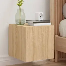 Tv Plaukti Ar Led Lampiņām, 2 Gab., 30,5X35X30 Cm, Koka Krāsa Vidaxl