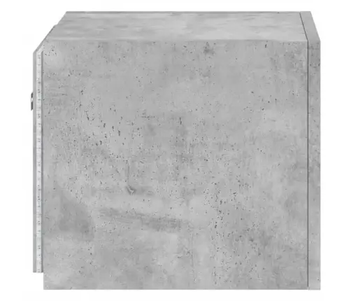 Sieninė Tv Spintelė Su Led Lemputėmis, Betono, 30,5X35X30Cm