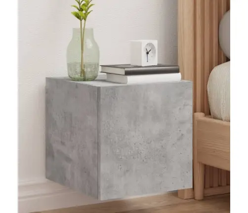 Sieninė Tv Spintelė Su Led Lemputėmis, Betono, 30,5X35X30Cm