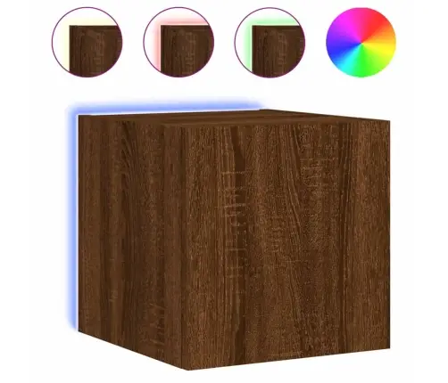 Tv Plaukti Ar Led Lampiņām, 30,5X35X30 Cm, Brūna Ozola Vidaxl