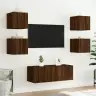 Tv Plaukti Ar Led Lampiņām, 2 Gab., 30,5X35X30 Cm, Brūna Ozola Vidaxl