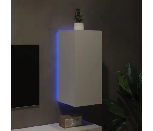 Tv Galdiņš Ar Led Lampiņām, Balti, 30,5X35X70 Cm Vidaxl