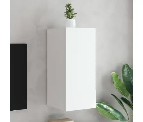 Tv Galdiņš Ar Led Lampiņām, Balti, 30,5X35X70 Cm Vidaxl