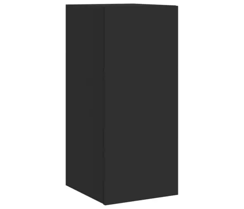 Sieninė Tv Spintelė Su Led Lemputėmis, Juoda, 30,5X35X70Cm