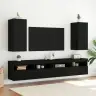 Sieninė Tv Spintelė Su Led Lemputėmis, Juoda, 30,5X35X70Cm