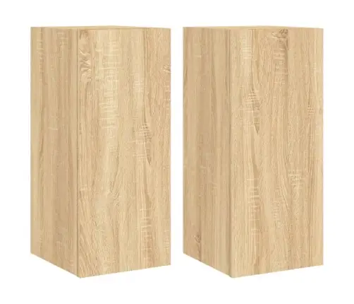 Tv Plaukti Ar Led Lampiņām, 2 Gab., 30,5X35X70 Cm, Koka Krāsa Vidaxl