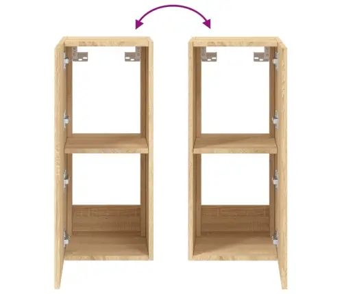Tv Plaukti Ar Led Lampiņām, 2 Gab., 30,5X35X70 Cm, Koka Krāsa Vidaxl