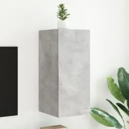 Sieninė Tv Spintelė Su Led Lemputėmis, Betono, 30,5X35X70Cm