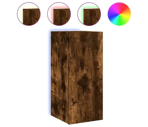 Sieninė Tv Spintelė Su Led Lemputėmis, Dūminė, 30,5X35X70Cm