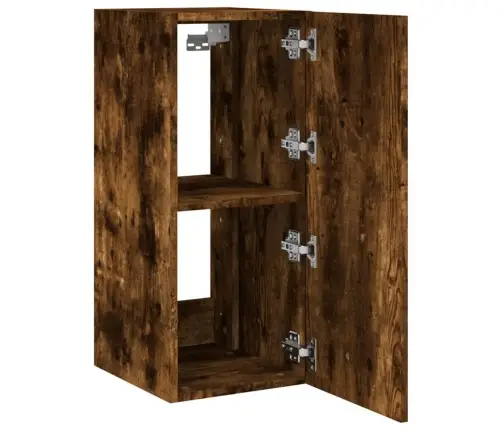 Sieninė Tv Spintelė Su Led Lemputėmis, Dūminė, 30,5X35X70Cm