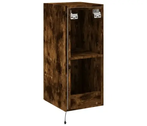 Sieninė Tv Spintelė Su Led Lemputėmis, Dūminė, 30,5X35X70Cm