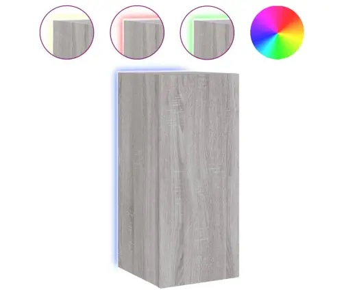 Tv Skapītis Ar Led Lampiņām, Pelēka Ozola Krāsa, 30,5X35X70 Cm Vidaxl