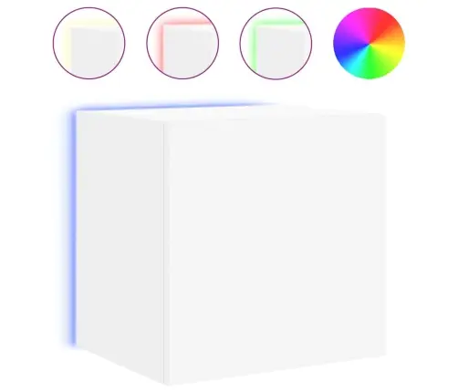 Tv Galdiņš Ar Led Lampiņām, Balti, 40,5X35X40 Cm Vidaxl Tv Galdiņš Ar Led Lampiņām, Balti, 40,5X35X40 Cm Vidaxl