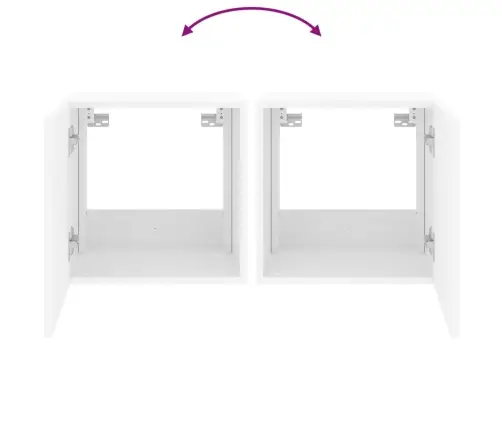 Tv Galdiņi Ar Led Lampiņām, 2 Gab., Balti, 40,5X35X40 Cm Vidaxl
