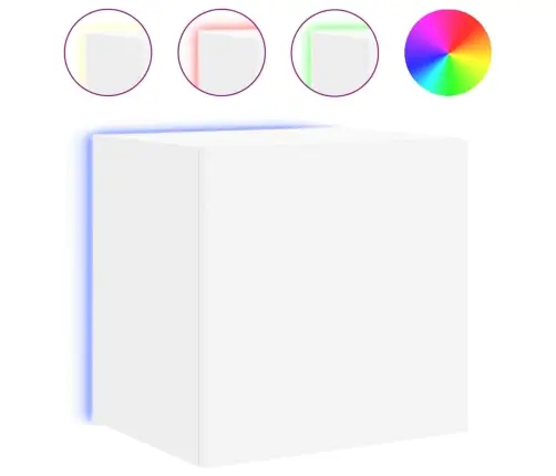 Tv Galdiņi Ar Led Lampiņām, 2 Gab., Balti, 40,5X35X40 Cm Vidaxl