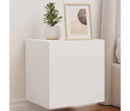 Tv Galdiņi Ar Led Lampiņām, 2 Gab., Balti, 40,5X35X40 Cm Vidaxl