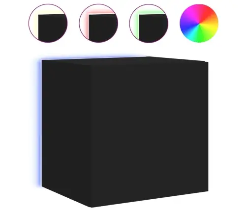 Tv Galdiņš Ar Led Lampiņām, Melni, 40,5X35X40 Cm Vidaxl