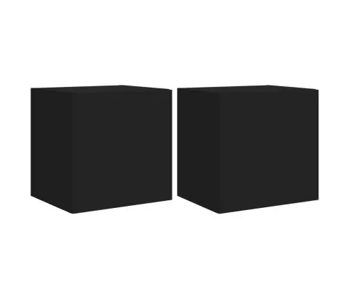 Tv Plaukti Ar Led Lampiņām, 2 Gab., Melni, 40,5X35X40 Cm Vidaxl