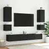 Tv Plaukti Ar Led Lampiņām, 2 Gab., Melni, 40,5X35X40 Cm Vidaxl
