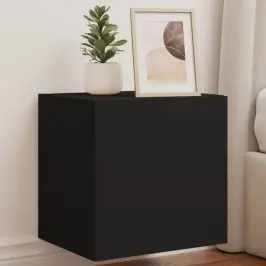 Tv Plaukti Ar Led Lampiņām, 2 Gab., Melni, 40,5X35X40 Cm Vidaxl