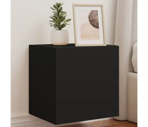 Tv Plaukti Ar Led Lampiņām, 2 Gab., Melni, 40,5X35X40 Cm Vidaxl