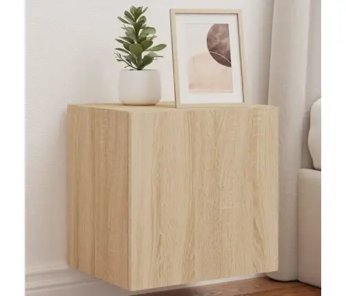 Tv Plaukti Ar Led Lampiņām, 2 Gab., 40,5X35X40 Cm, Koka Krāsa Vidaxl