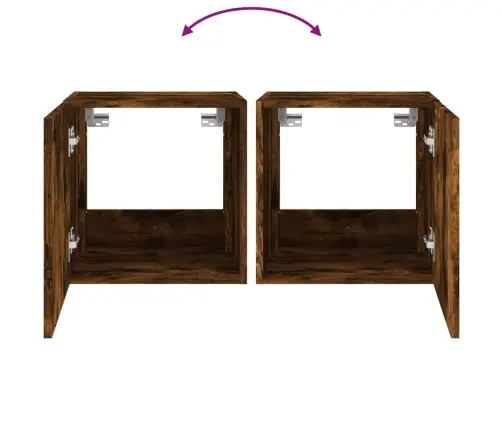 Tv Plaukti Ar Led Lampiņām, 40,5X35X40 Cm, Ozolkoka Krāsā Vidaxl