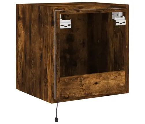 Sieninės Tv Spintelės Su Led, 2Vnt., Dūminės, 40,5X35X40Cm