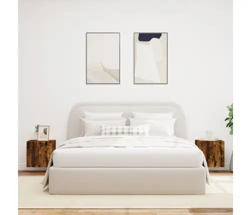 Sieninės Tv Spintelės Su Led, 2Vnt., Dūminės, 40,5X35X40Cm