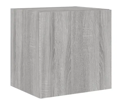 Sieninė Tv Spintelė Su Led Lemputėmis, Pilka, 40,5X35X40Cm