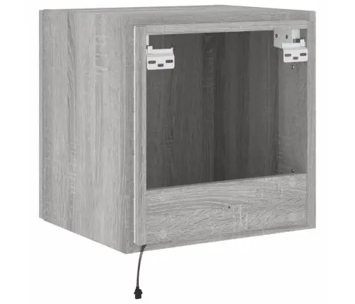 Tv Plaukti Ar Led Lampiņām, 2 Gab., 40,5X35X40 Cm, Pelēka Ozola Vidaxl