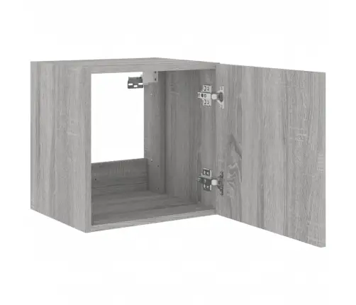 Tv Plaukti Ar Led Lampiņām, 2 Gab., 40,5X35X40 Cm, Pelēka Ozola Vidaxl