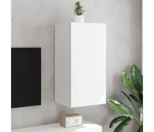 Tv Galdiņš Ar Led Lampiņām, Balti, 40,5X35X80 Cm Vidaxl