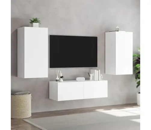 Tv Galdiņš Ar Led Lampiņām, Balti, 40,5X35X80 Cm Vidaxl