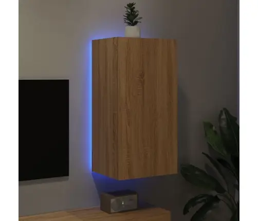 Tv Plaukti Ar Led Lampiņām, 40,5X35X80 Cm, Koka Krāsā Vidaxl Tv Plaukti Ar Led Lampiņām, 40,5X35X80 Cm, Koka Krāsā Vidaxl