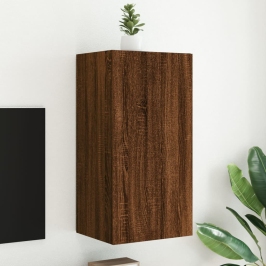 Tv Plaukti Ar Led Lampiņām, 40,5X35X80 Cm, Brūna Ozola Vidaxl