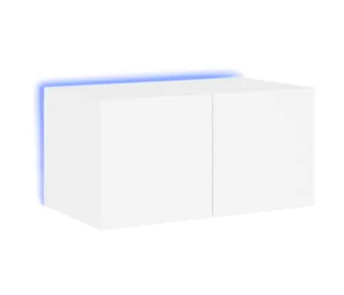 Tv Galdiņš Ar Led Lampiņām, Balti, 60X35X31 Cm Vidaxl